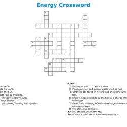 Energy resources crossword answer key