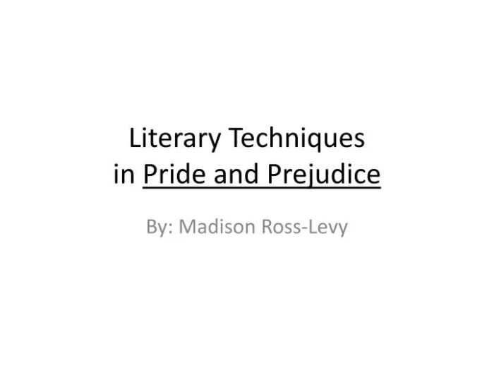 Pride and prejudice literary techniques