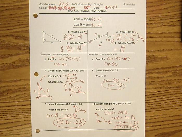 Unit 8 test right triangles and trigonometry answer key pdf