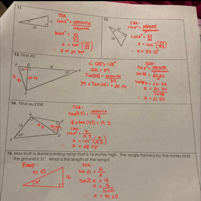 Unit 8 test right triangles and trigonometry answer key pdf