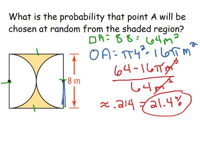 Geometric probability area problems worksheet